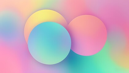 The colorful abstract background shows soft circular patterns and gradient colors, full of dreamy feeling.