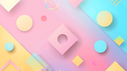 Wall Mural - Abstract Geometric Background with Pastel Colors and Gradient