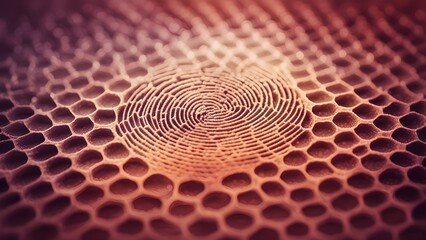 A close up of a patterned surface with a circle in the center