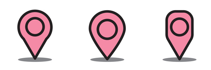 Wall Mural - location black logo pin icon. location icon. gps location symbol collection. map marker pointer icon