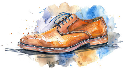 watercolor illustration of shoes