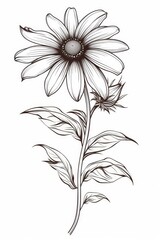 Sticker - Intricate Black-Eyed Susan Tattoo Illustration