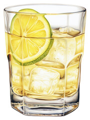 Sticker - PNG Glass tequila lemon drink.