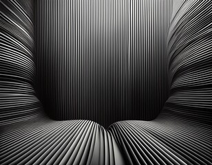 Wall Mural - Abstract Black and White Lines Structure