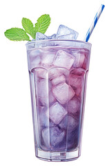 Sticker - PNG Blueberry ice cocktail mojito.