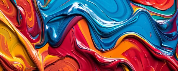 Textured paint swirls with bold hues, 4K hyperrealistic photo