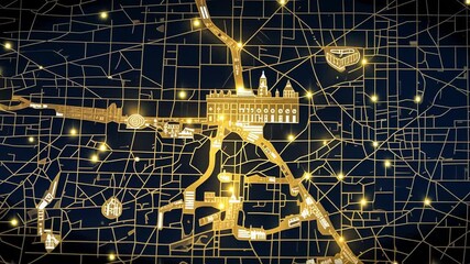 city map motion design abstract graphic animation