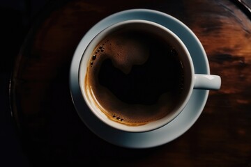 Coffee cup on wooden background