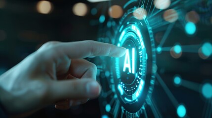 Hand touching AI
