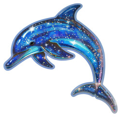 Canvas Print - PNG Glitter dolphin flat sticker appliance animal mammal.