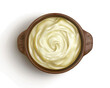© shahabat - Close up of a bowl with a swirl of white cream in it, isolated on transparent.