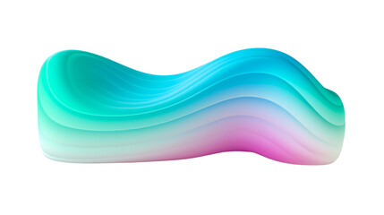 Sticker - Abstract wavy shape in blue and purple gradient colors.