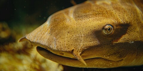 Sticker - Nurse Shark Resting During Daytime Close Up of Shark s Face