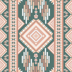 Wall Mural - Vintage Ethnic patterns seamless background embroidery Ikat.