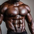 © AI Farm - A muscular male torso showcasing strength and fitness with defined abs and a polished physique.