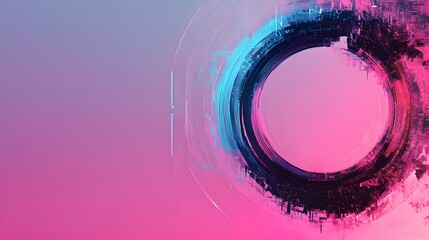 Wall Mural - Abstract Pink and Blue Circular Design