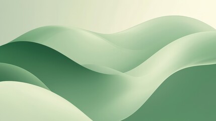 Aufkleber - Soft, undulating waves of green create a tranquil atmosphere, suggesting a peaceful natural landscape at sunrise