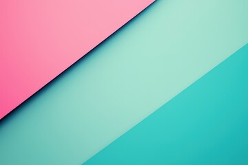 Leinwandbilder - Two diagonal layers of soft pink and teal create a striking contrast, adding depth to a contemporary design aesthetic