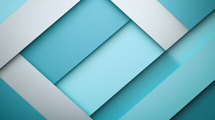 Fototapete - This artwork showcases overlapping turquoise and silver layers, creating depth and contrast on a smooth surface