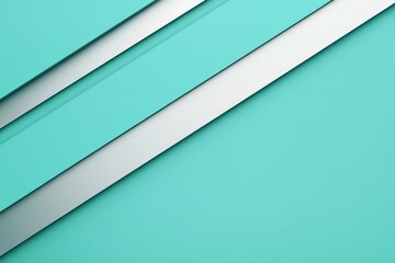 Fototapete - Diagonal stripes of teal and gray create a sleek, modern abstract design on a smooth surface, emphasizing color contrast and geometric shapes