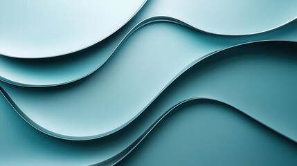 Poster - Gentle blue waves flow over a smooth surface, creating an abstract, calming visual effect in soft, diffuse lighting