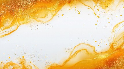 Wall Mural -   A focused view of a gold-flecked yellow and white background