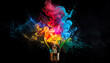 © Elton Xhafkollari - Bulb lamp colorful explosion, innovation idea