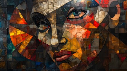 Poster - Abstract Mosaic Portrait.