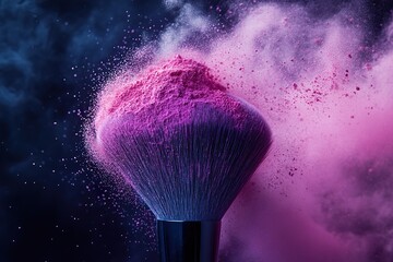 Explosion of Bright Powders with Makeup Brushes