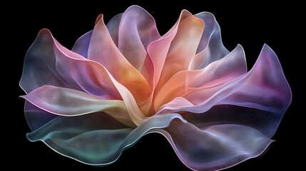 Wall Mural -   A detailed portrait of a bloom against dark canvas with fuzzy center focus