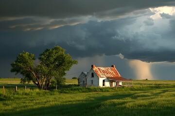 Canvas Print - house on the hill