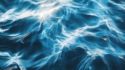 Poster - Transparent water surface texture blue ripples sunlight reflections natural fluidity calming aquatic aesthetic ocean vibes visual elegance seamless design minimalistic art peaceful background stunning