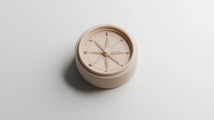 Classic Compass on White Background