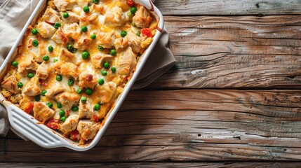 Wall Mural - Chicken Casserole with copy space