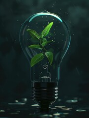 Sticker - Indoor Plant and Light Bulb