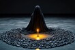 © Thanyarat - A minimalist scene of a witch performing a ritual