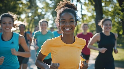 people participating in a charity run showing community spirit