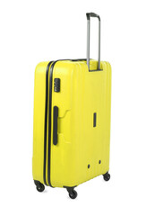 Sticker - One closed yellow suitcase isolated on white