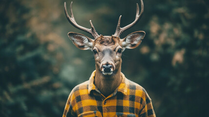 Poster - deer wear shirt