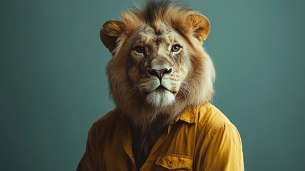 Poster - lion wears shirt