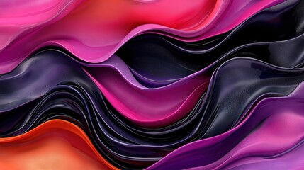 Wall Mural -   Close-up of a phone case with wavy design, pink, purple, and orange accents