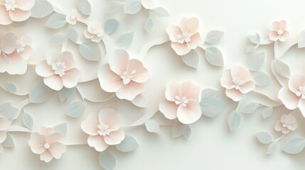 Wall Mural - A delicate paper flower design with soft pastel colors and intricate details.