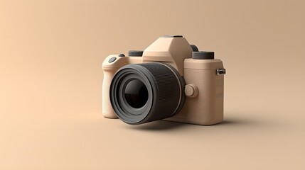 Wall Mural - Minimalistic DSLR camera on solid background, representing modern photography technology and design for posters, backgrounds, and banners