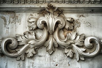 Wall Mural - Close-up shot of ornate decoration on a building exterior, suitable for architectural or design-related uses