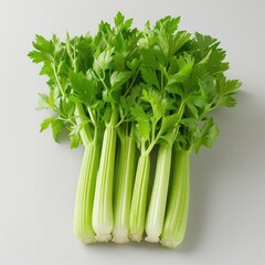 Wall Mural - Vibrant green bunch of fresh parsley leaves.