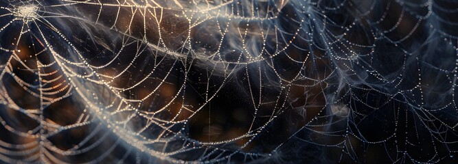 Close-Up of Fragile Spider Silk Strands