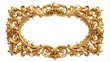 © Four888 - Luxurious golden frame with intricate details and ornate patterns, isolated on a white background, waiting for your customizable text or logo to be added.
