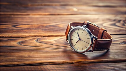 Watch lying on a wooden table , Timepiece, wristwatch, modern, accessory, table, wood, fashion, style, luxury, elegant, classy