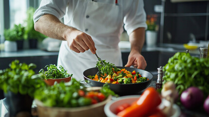 Wall Mural - person preparing vegetables