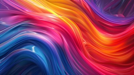 Sticker - Vibrant abstract waves of color flowing in a dynamic pattern